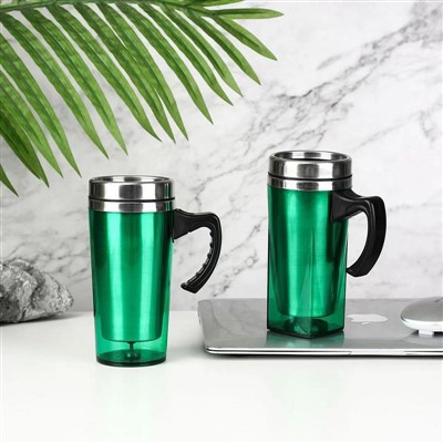 Plastic Travel Mug with Handle and Lid
