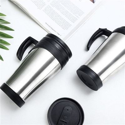 Plastic Travel Mug with Lid and Handle